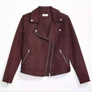 NWT LOFT Faux Suede Moto Jacket